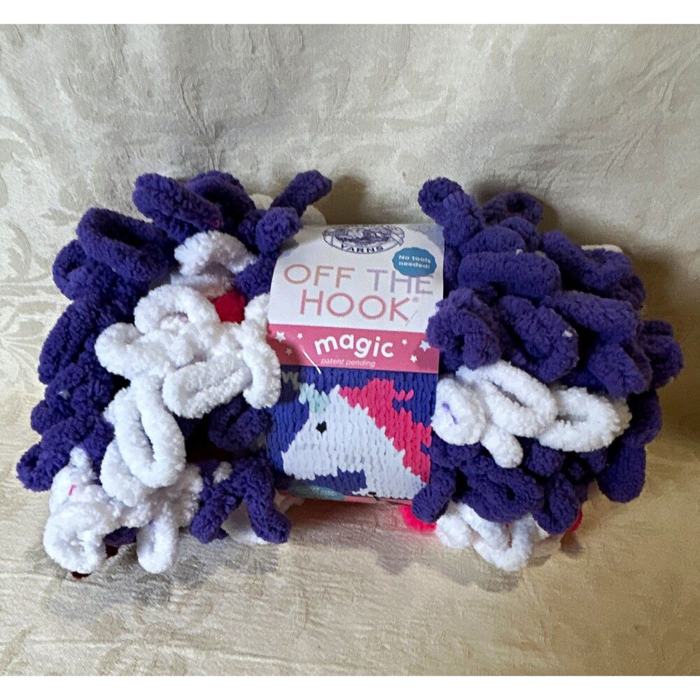 Discontinued Lion Brand Off The Hook Magic Yarn Unicorn 3.3oz Jumbo Loop Finger